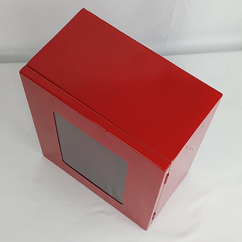 ISOP AED Defibrillator Storage Cabinet | Wall Mounted First Aid Box | Universal Cabinet for Emergency Equipment, Fire Ladder, Evacuation Set or Rescue Survival Kit | Emergency Escape Ladder Locker RED - Image 1